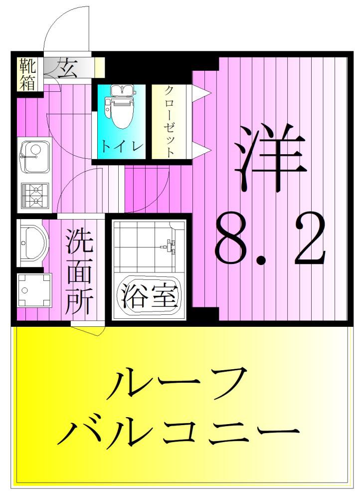 クレストコート綾瀬(1K/5階)の間取り写真
