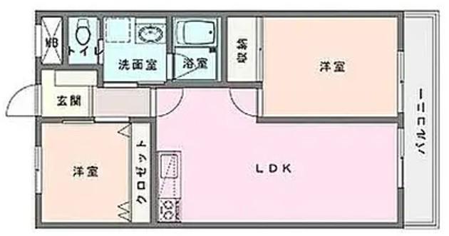 グリーンパレスケント(2LDK/3階)の間取り写真
