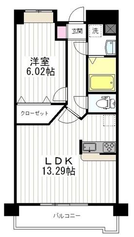グレイスII(1LDK/5階)の間取り写真