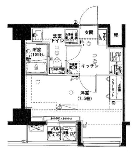ハーモニーレジデンス田町(1K/5階)の間取り写真