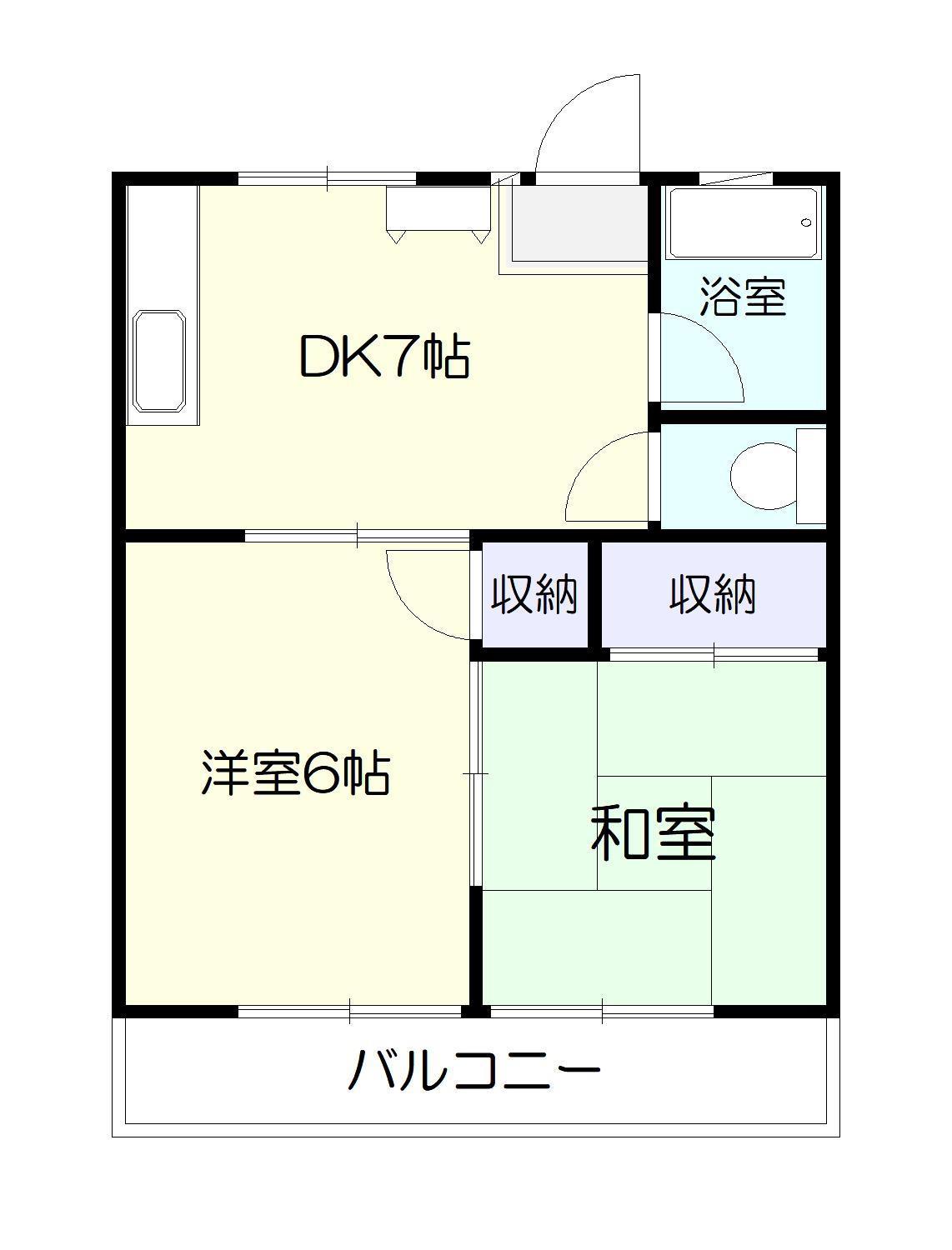 サングリーンハイツ(2DK/2階)の間取り写真