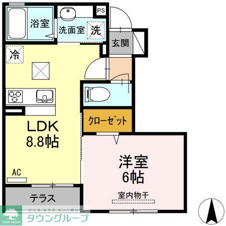 MINETTEII(1LDK/1階)の間取り写真