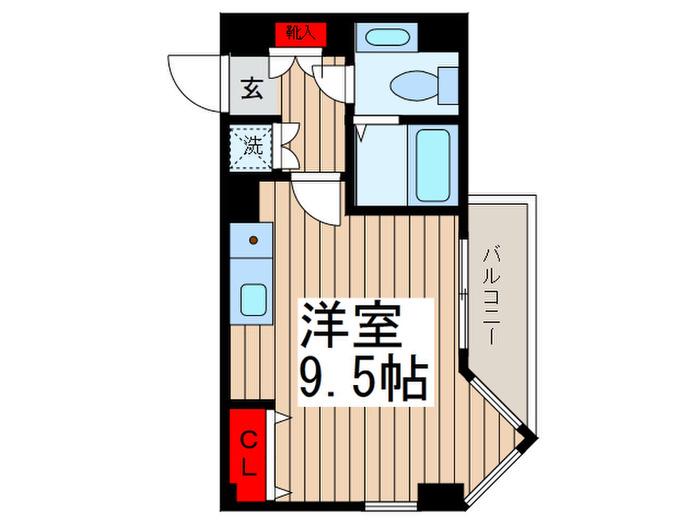 スクエアタワー(ワンルーム/5階)の間取り写真
