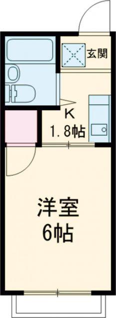 シティハイム池上(1K/1階)の間取り写真