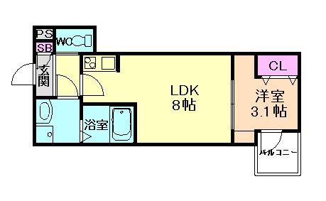 H-MAISON塚本II(1LDK/3階)の間取り写真