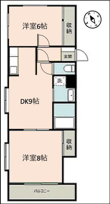 アーガスヒルズ39(2DK/1階)の間取り写真