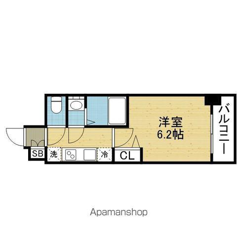 プレリス北巽駅前ラバルス(1K/6階)の間取り写真