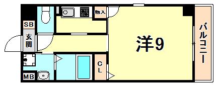エトールX(1K/5階)の間取り写真