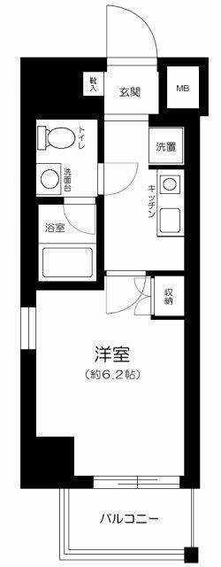 アベニール大塚(1K/4階)の間取り写真