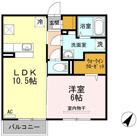 サンモール・都VI(1LDK/1階)の間取り写真