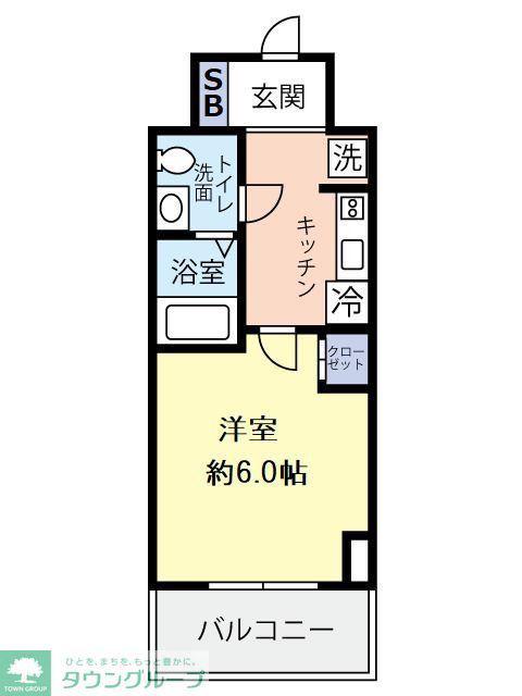 グランヴァンプレミアム川口(1K/7階)の間取り写真