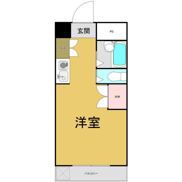 ナビオ杁中(ワンルーム/3階)の間取り写真