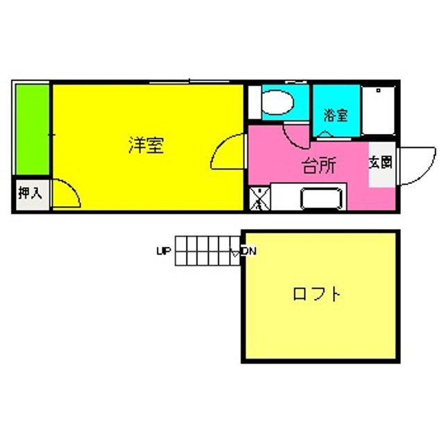 アリストコート井尻(1K/1階)の間取り写真