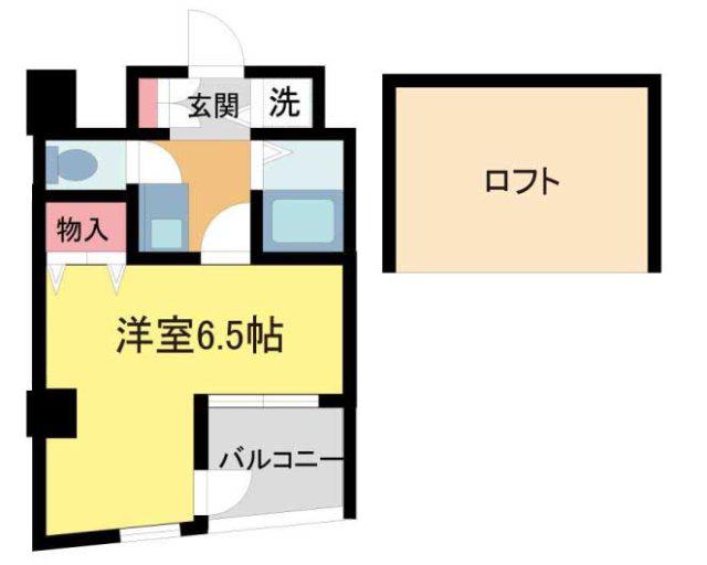 プレステージ天神(1K/4階)の間取り写真