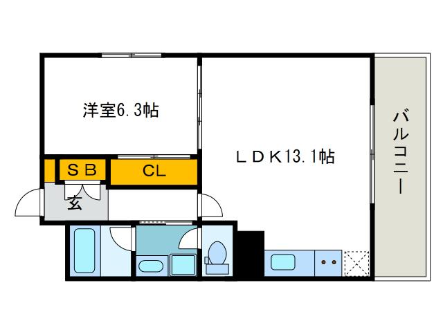 S-FORT桜川(1LDK/5階)の間取り写真