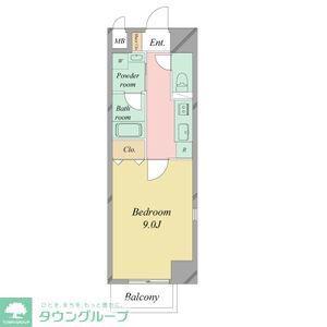 プランドール浅間町(1K/4階)の間取り写真