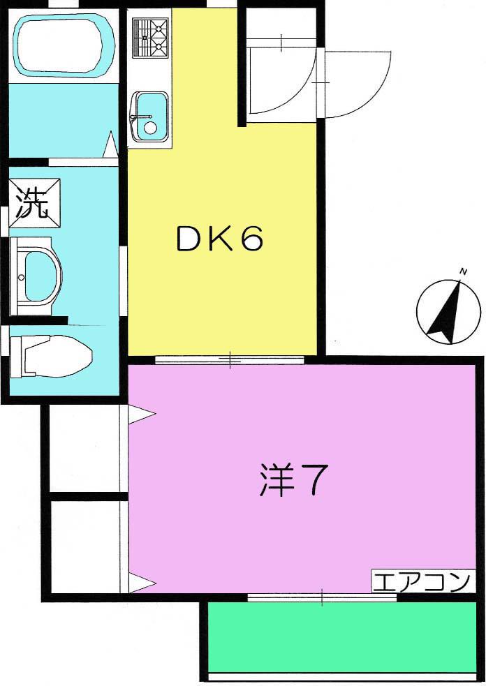 胡桃ガーデン(1DK/1階)の間取り写真