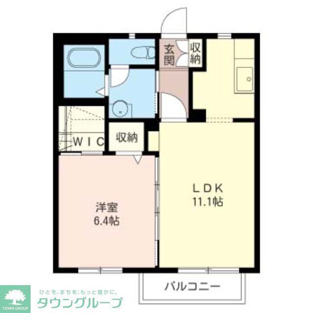 ベルデュールⅢ(1LDK/2階)の間取り写真