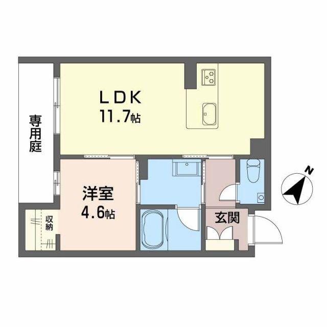 シャーメゾン光月(1LDK/1階)の間取り写真