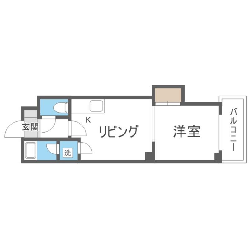 YSコート(1DK/3階)の間取り写真