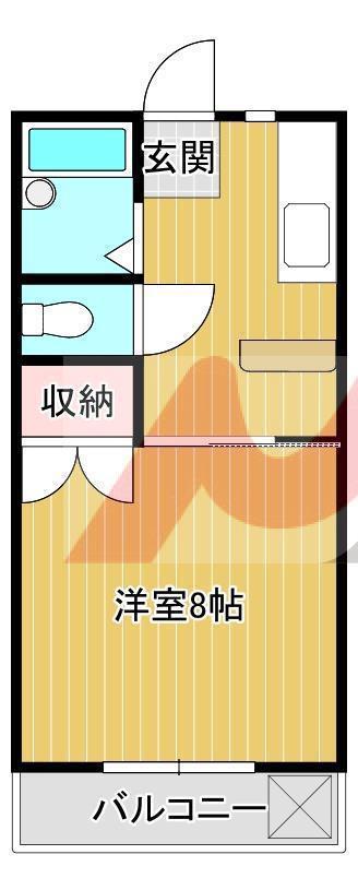 コーポさつき(1K/1階)の間取り写真