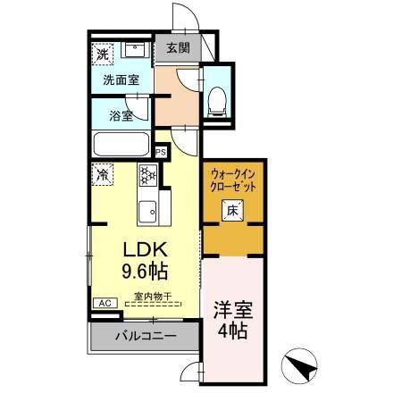 コンシェール草薙(1LDK/1階)の間取り写真