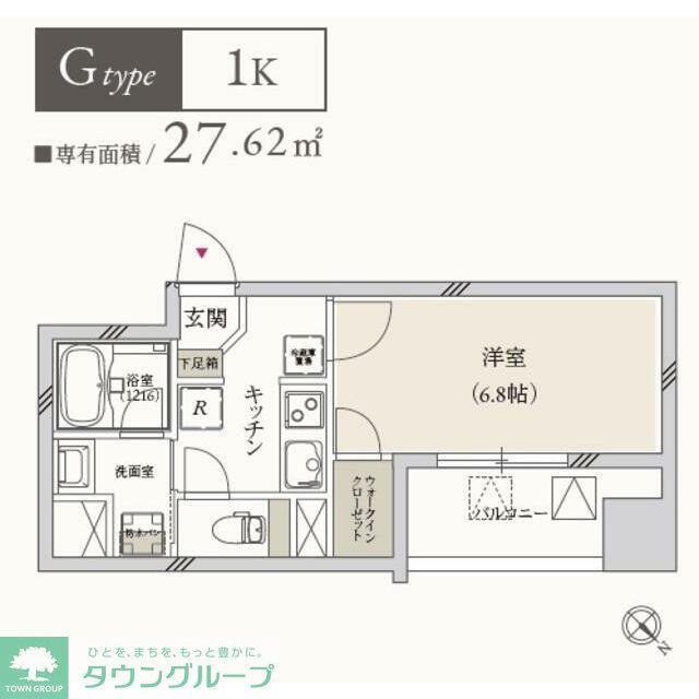 プライマル月島(1K/10階)の間取り写真
