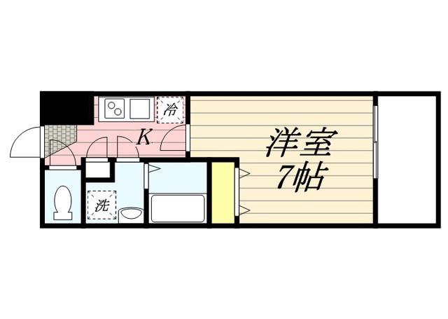 ラセット博多(1K/14階)の間取り写真