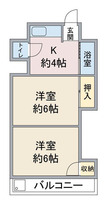 星宮荘(2DK/2階)の間取り写真