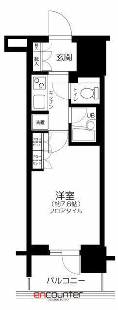 ブランズ文京本駒込(1K/2階)の間取り写真