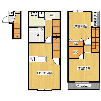 FORTUNA(2LDK/2階)の間取り写真