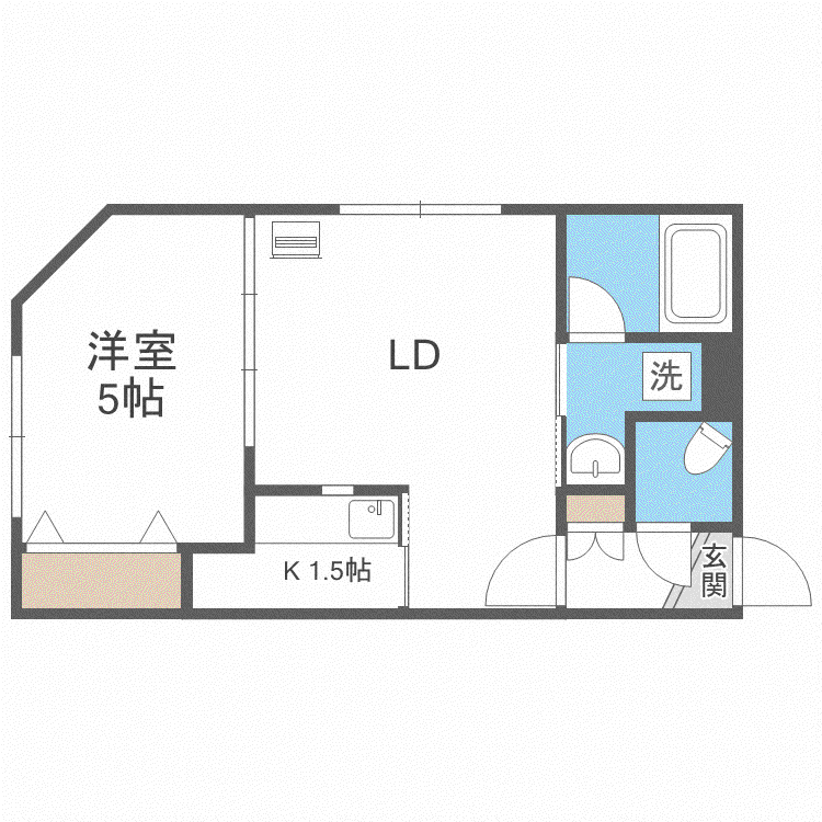 PISO218F(1LDK/2階)の間取り写真