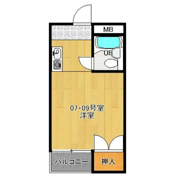 パール熱田(ワンルーム/4階)の間取り写真