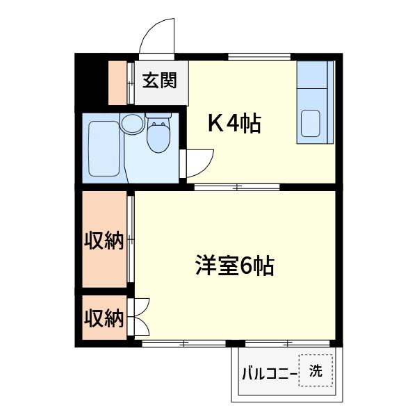 TSK笹塚マンション(1K/3階)の間取り写真