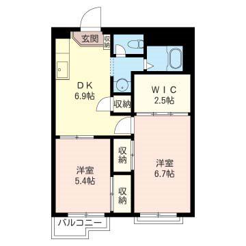 ビラ幕張本郷(2DK/3階)の間取り写真