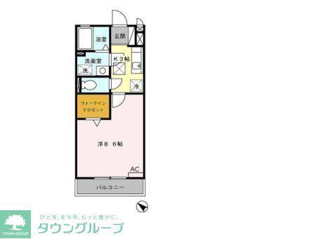 B-POP II(1K/1階)の間取り写真
