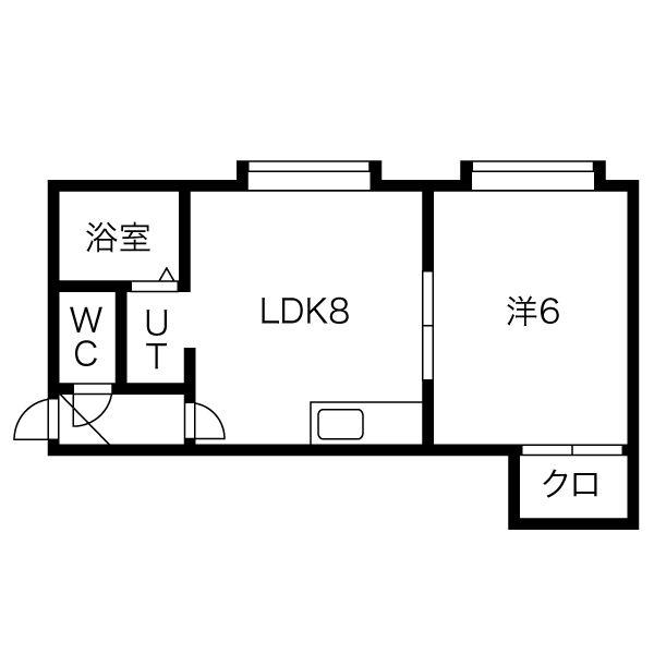 カーサ北7(1DK/3階)の間取り写真