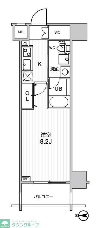 ステージグランデ錦糸町II(1K/11階)の間取り写真