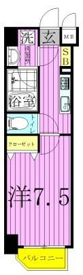 HYS綾瀬駅前(1K/2階)の間取り写真