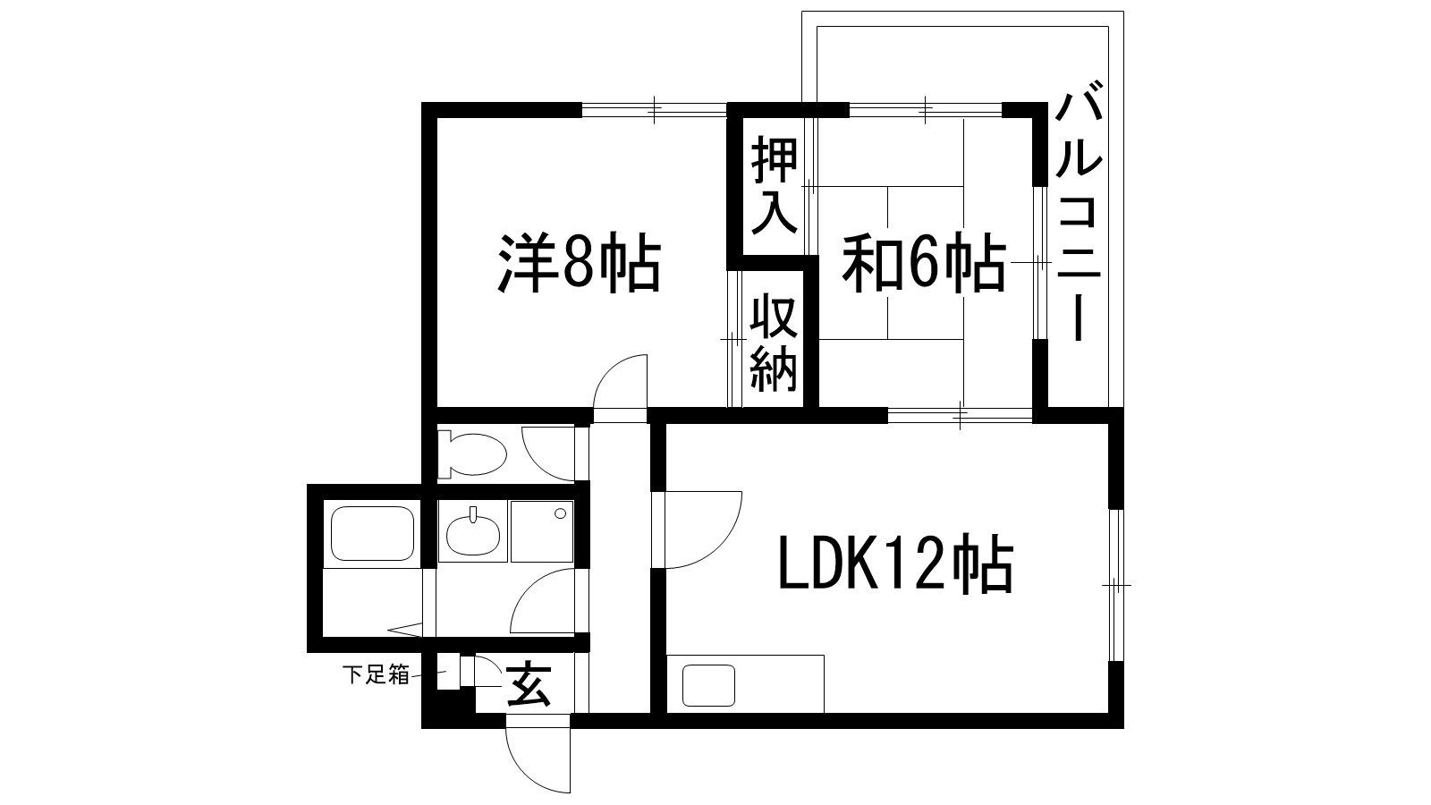 カサベルデ(2LDK/1階)の間取り写真