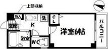 N・Kマンション(1K/4階)の間取り写真