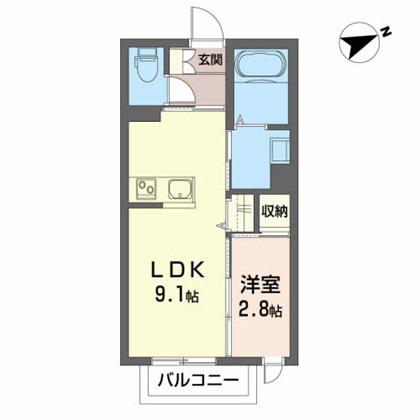 シャーメゾン カレン(1LDK/1階)の間取り写真