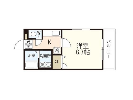 セリーンアイハウス(1K/1階)の間取り写真