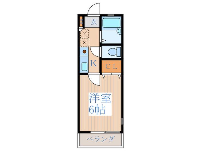 ノーブル新町(1K/1階)の間取り写真