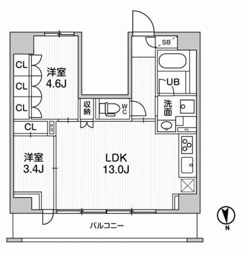 ニド新御徒町(2LDK/9階)の間取り写真