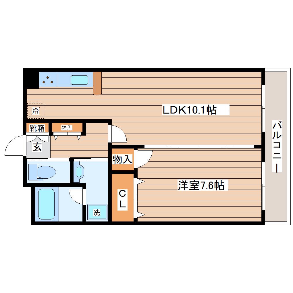 310エスベランサ(1LDK/4階)の間取り写真
