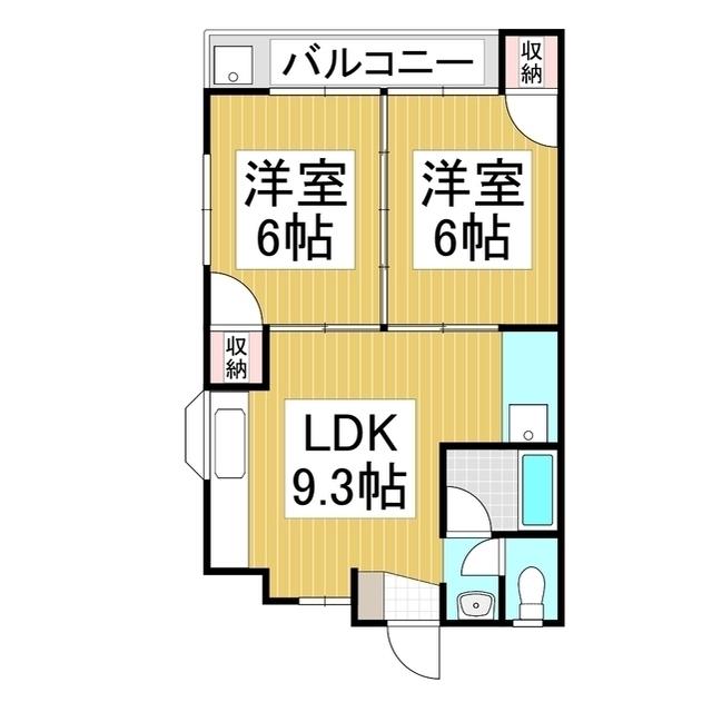 リバーサイド小伝馬(2DK/3階)の間取り写真