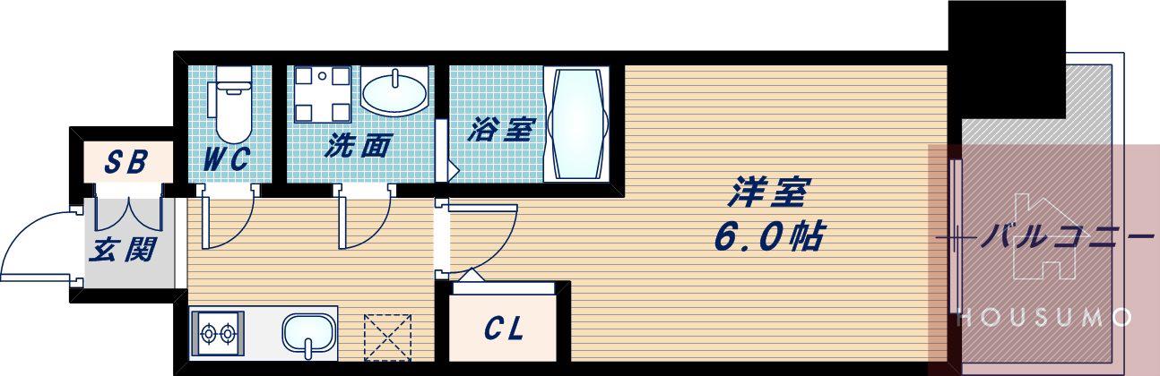 エスリード新大阪グランゲートノース(1K/4階)の間取り写真