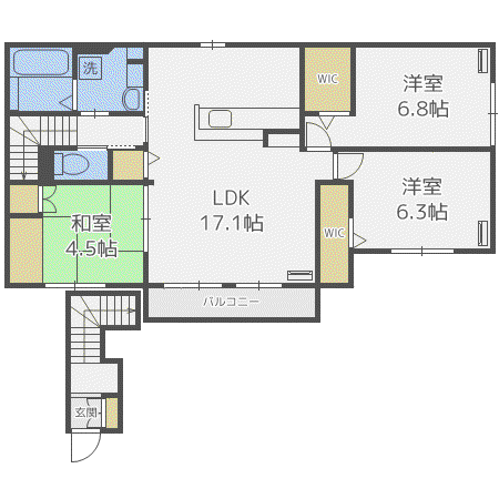 D-ROOM植村(3LDK/2階)の間取り写真