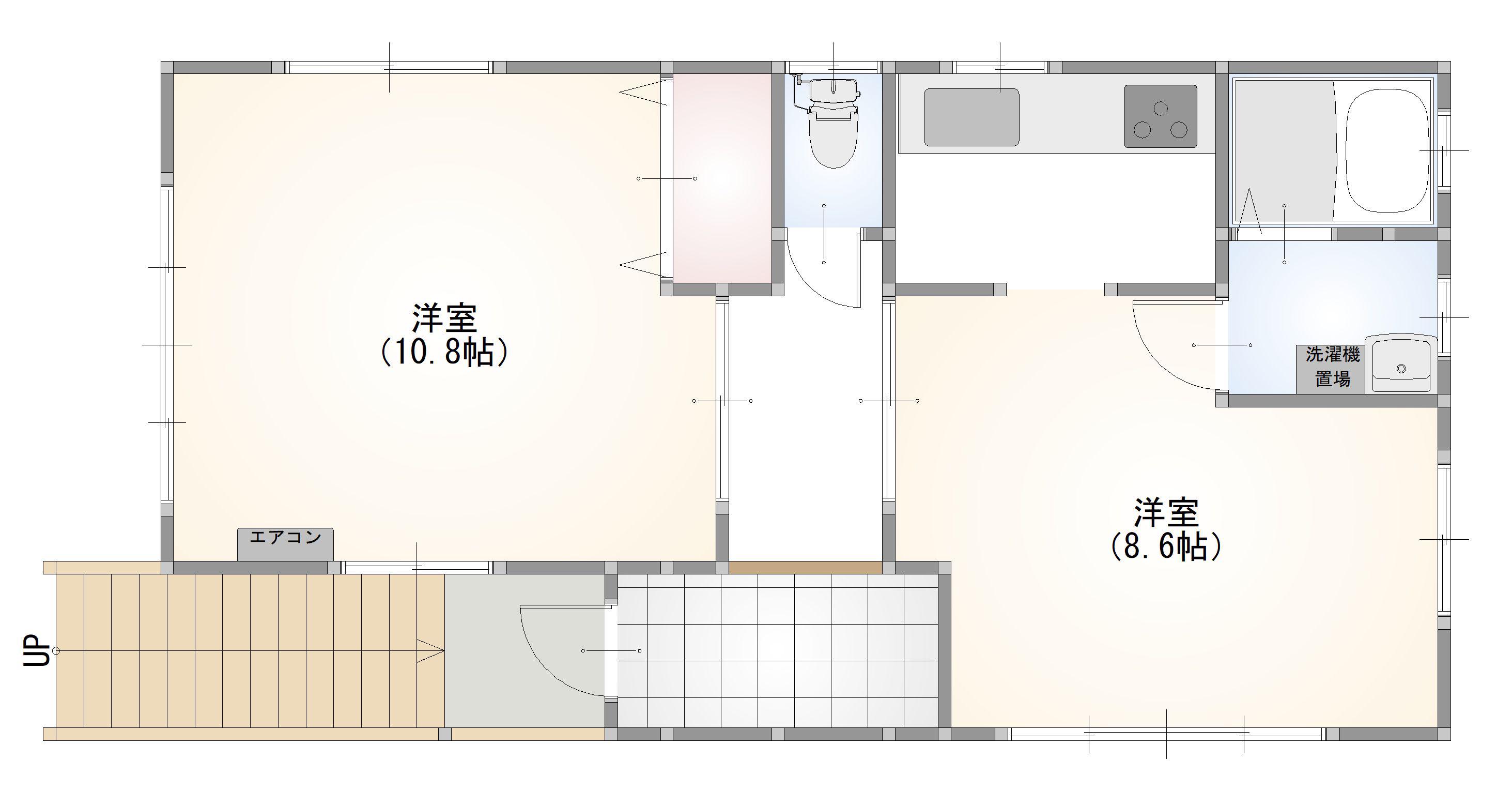 コーポ立沢(2K/2階)の間取り写真
